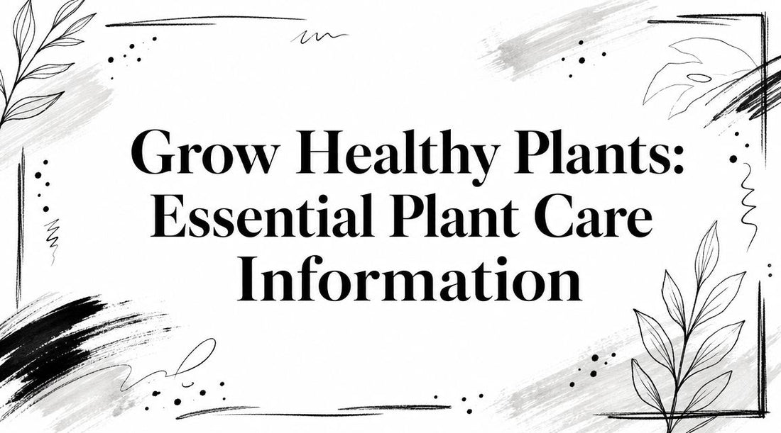 Grow Healthy Plants: Essential Plant Care Information